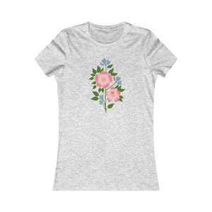 Soft Cotton Women’s Favorite Tee - Pink Flower - Dipaliz - T-shirts