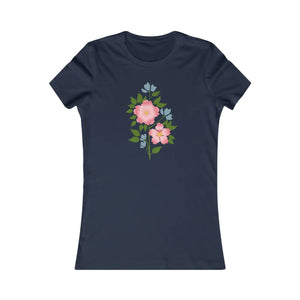 Soft Cotton Women’s Favorite Tee - Pink Flower - Dipaliz - T-shirts