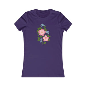 Soft Cotton Women’s Favorite Tee - Pink Flower - Dipaliz - T-shirts