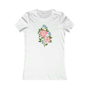 Soft Cotton Women’s Favorite Tee - Pink Flower - Dipaliz - T-shirts