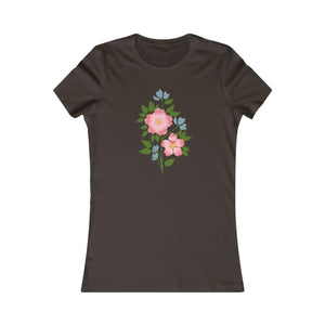 Soft Cotton Women’s Favorite Tee - Pink Flower - Dipaliz - T-shirts