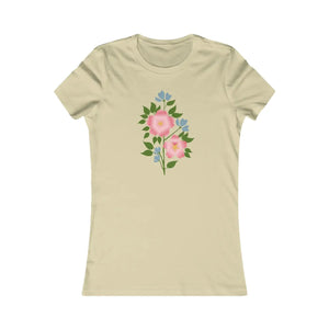 Soft Cotton Women’s Favorite Tee - Pink Flower - Dipaliz - T-shirts