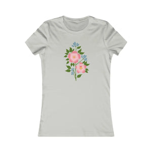 Soft Cotton Women’s Favorite Tee - Pink Flower - Dipaliz - T-shirts