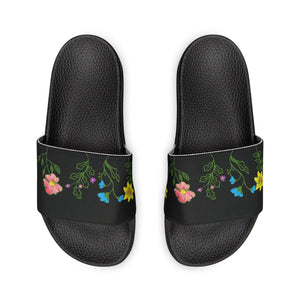 Floral Slide Sandals - Women’s Pu Summer Comfort - Dipaliz
