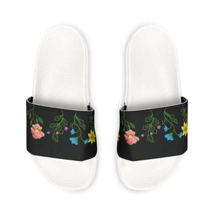 Floral Slide Sandals - Women’s Pu Summer Comfort - Dipaliz