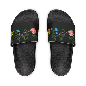 Floral Slide Sandals - Women’s Pu Summer Comfort - Dipaliz