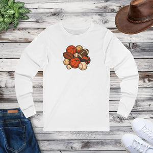 Athletic Long Sleeve Tee - Game Day Sports Shirt - Dipaliz - T-shirts