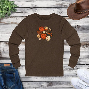 Athletic Long Sleeve Tee - Game Day Sports Shirt - Dipaliz - T-shirts