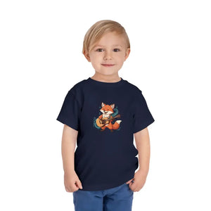 Kids Clothes - Short Sleeve Tee Fox Guitar Toddler Cotton - Dipaliz