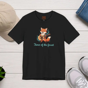 A Fox with a Guitar Unisex Jersey Short Sleeve Tee - Black / s - T-shirts