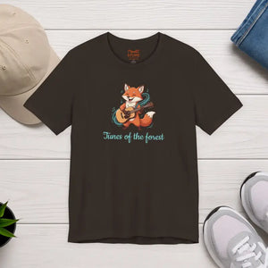 T-shirt - Fox with a Guitar Unisex Cotton Tee - Dipaliz Brown / s
