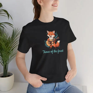 T-shirt - Fox with a Guitar Unisex Cotton Tee - Dipaliz