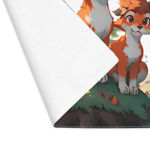 Foxes Sitting Cotton Placemat – Fall Season - Dipaliz - Placemats
