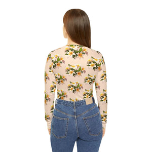 Plumeria Floral Women’s Long Sleeve V-neck Shirt (aop) - T-shirts