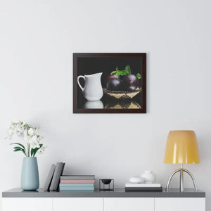 Fresh Plum Fruits Framed Horizontal Poster - Posters Prints & Visual Artwork
