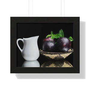Fresh Plum Fruits Framed Horizontal Poster - Posters Prints & Visual Artwork