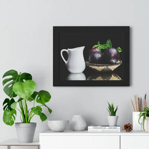 Fresh Plum Fruits Framed Horizontal Poster - Posters Prints & Visual Artwork