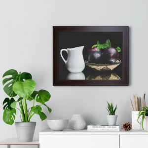 Fresh Plum Fruits Framed Horizontal Poster - Posters Prints & Visual Artwork