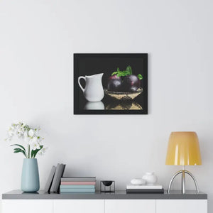 Fresh Plum Fruits Framed Horizontal Poster - Posters Prints & Visual Artwork