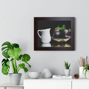 Fresh Plum Fruits Framed Horizontal Poster - Posters Prints & Visual Artwork