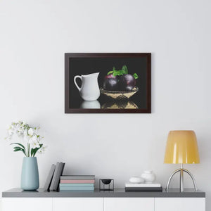 Fresh Plum Fruits Framed Horizontal Poster - Posters Prints & Visual Artwork