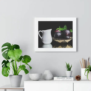 Fresh Plum Fruits Framed Horizontal Poster - Posters Prints & Visual Artwork