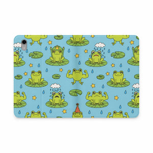 Dipaliz Frog Pattern Tablet Folio Case Vegan Leather - Computer Accessories
