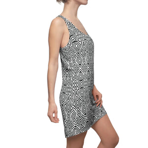 Dipaliz Geometric Black Racerback Dress Sporty Knit - Dresses