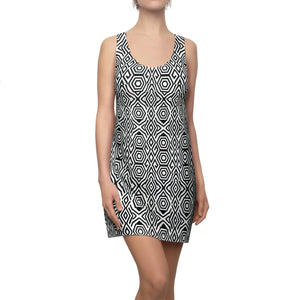 Dipaliz Geometric Black Racerback Dress Sporty Knit - Dresses