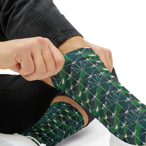 Dipaliz Geometric Green Pattern Sublimation Crew Socks