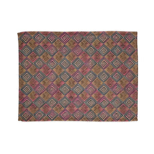 Home Decor - Soft Polyester Blanket - Geometric Pattern Pink Brown - Dipaliz 30’’ × 40’’