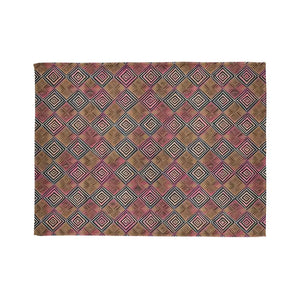 Home Decor - Soft Polyester Blanket - Geometric Pattern Pink Brown - Dipaliz