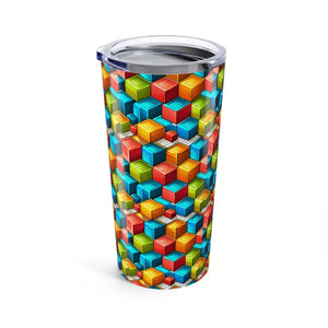 Geometric Pattern Tumbler 20oz with Color Matching Straw - Dipaliz - Tumblers