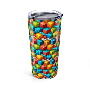 Geometric Pattern Tumbler 20oz with Color Matching Straw - Dipaliz - Tumblers