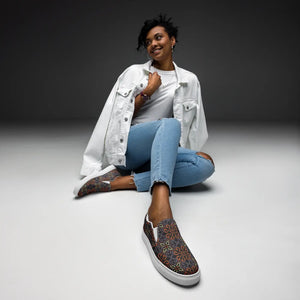Geometric Women’s Slip Canvas Shoes - Vibrant - Dipaliz - Sneakers