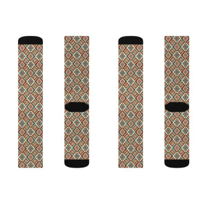 Dipaliz Geometric Tribal Pattern Sublimation Socks Cozy Crew