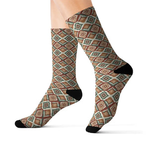 Dipaliz Geometric Tribal Pattern Sublimation Socks Cozy Crew