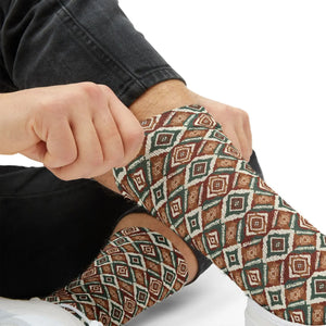 Dipaliz Geometric Tribal Pattern Sublimation Socks Cozy Crew