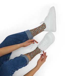 Dipaliz Geometric Tribal Pattern Sublimation Socks Cozy Crew