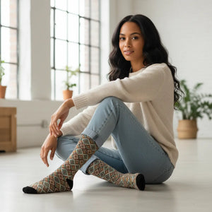 Dipaliz Geometric Tribal Pattern Sublimation Socks Cozy Crew