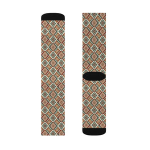 Dipaliz Geometric Tribal Pattern Sublimation Socks Cozy Crew