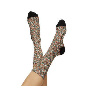 Dipaliz Geometric Tribal Pattern Sublimation Socks Cozy Crew