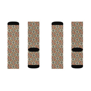 Dipaliz Geometric Tribal Pattern Sublimation Socks Cozy Crew