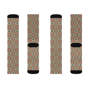 Dipaliz Geometric Tribal Pattern Sublimation Socks Cozy Crew