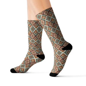 Dipaliz Geometric Tribal Pattern Sublimation Socks Cozy Crew