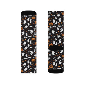 Eco-friendly Sublimation Socks - Ghosts and Pumpkin - Dipaliz