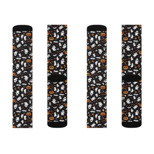 Eco-friendly Sublimation Socks - Ghosts and Pumpkin - Dipaliz