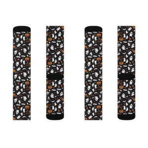 Eco-friendly Sublimation Socks - Ghosts and Pumpkin - Dipaliz