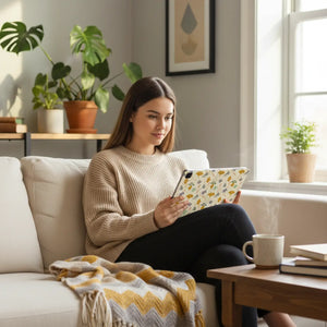 Dipaliz Ginkgo Blossom Tablet Folio Case Vegan Leather - Computer Accessories