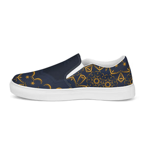 Glam Gold Pattern Canvas Shoes - Women’s Slip - Dipaliz - Sneakers